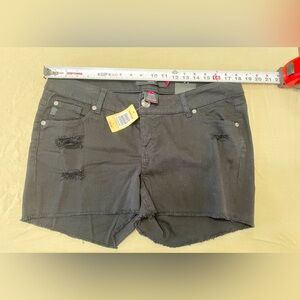 Torrid Women's Size 12 Black Distressed Cut Off Denim Shorts Stretch Pockets